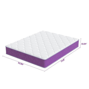 English Elm Full Size Hybrid Mattress with Pocket Coils and Memory Foam Sleep in a Box White+Purple B347P558361