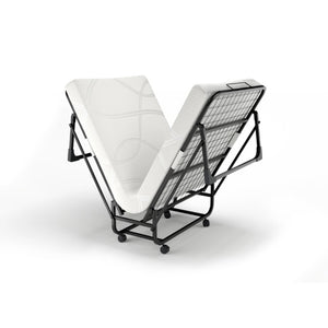 English Elm Folding Rollaway Twin Guest Bed with Steel Frame and Compact Storable Design B347P558394