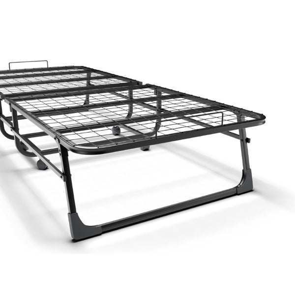 English Elm Folding Rollaway Twin Guest Bed with Steel Frame and Compact Storable Design B347P558394