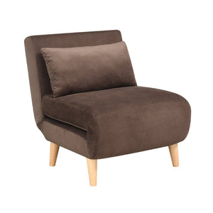English Elm 2-In-1 Convertible Chair Bed Mid Century Hardwood Frame Upholstered Lounge for Small Spaces B347P558405