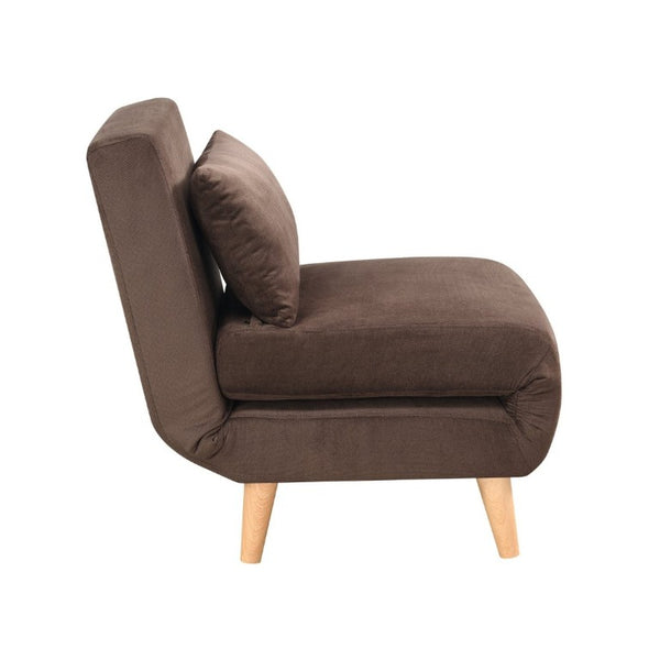 English Elm 2-In-1 Convertible Chair Bed Mid Century Hardwood Frame Upholstered Lounge for Small Spaces B347P558405