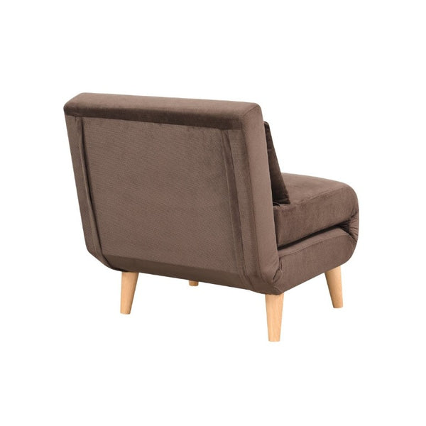 English Elm 2-In-1 Convertible Chair Bed Mid Century Hardwood Frame Upholstered Lounge for Small Spaces B347P558405
