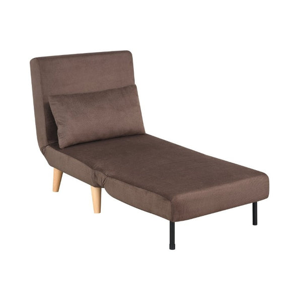 English Elm 2-In-1 Convertible Chair Bed Mid Century Hardwood Frame Upholstered Lounge for Small Spaces B347P558405