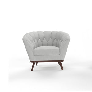 English Elm Oscar Channel Tufted Barrel Accent Chair Velvet Fabric for Living Room Nook B347P558513