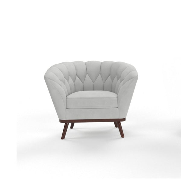 English Elm Oscar Channel Tufted Barrel Accent Chair Velvet Fabric for Living Room Nook B347P558513