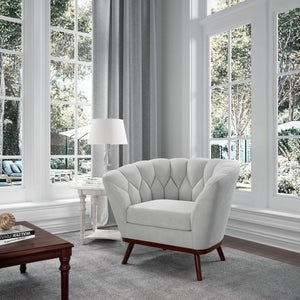 English Elm Oscar Channel Tufted Barrel Accent Chair Velvet Fabric for Living Room Nook B347P558513