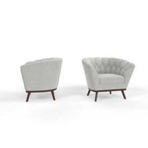English Elm Oscar Channel Tufted Barrel Accent Chair Velvet Fabric for Living Room Nook B347P558513