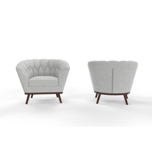 English Elm Oscar Channel Tufted Barrel Accent Chair Velvet Fabric for Living Room Nook B347P558513