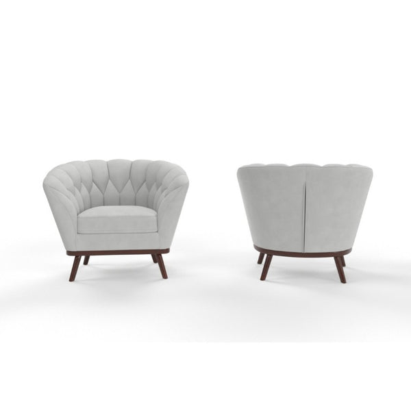 English Elm Oscar Channel Tufted Barrel Accent Chair Velvet Fabric for Living Room Nook B347P558513