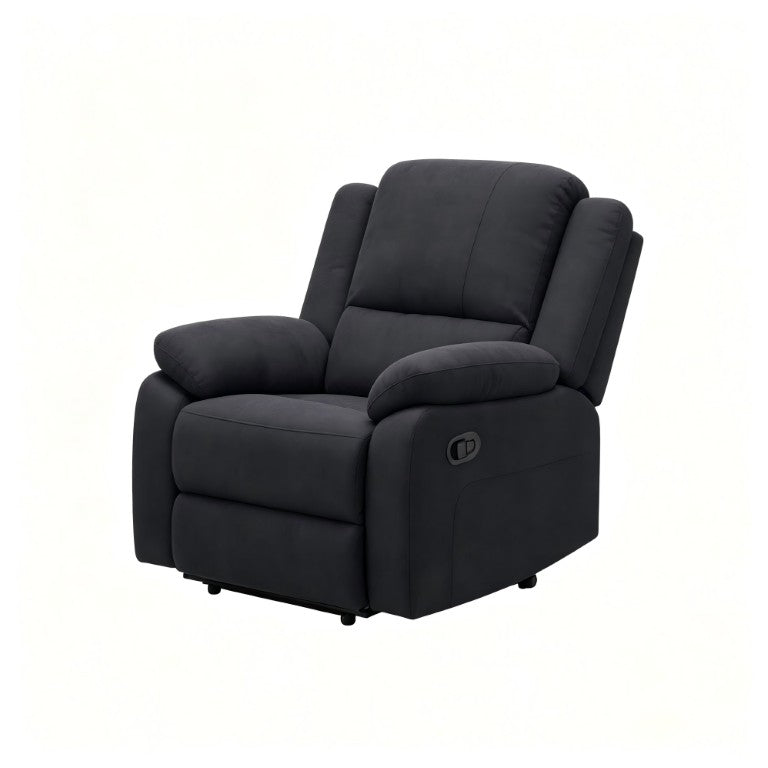 English Elm Reclining Microfiber Armchair Low Profile Manual Recline for Media Room Comfort B347P567383