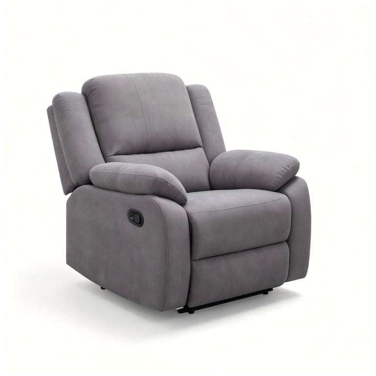 English Elm Reclining Microfiber Chair Pillow Top Armrests Tailored Design for Home Theater B347P567419