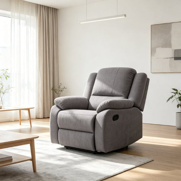 English Elm Reclining Microfiber Chair Pillow Top Armrests Tailored Design for Home Theater B347P567419