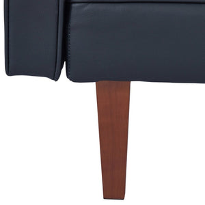 English Elm 68.11 Inch Button-Tufted PU Leather Futon Sofa Sleeper with Split-Back Reclining Design Matte B347P569012