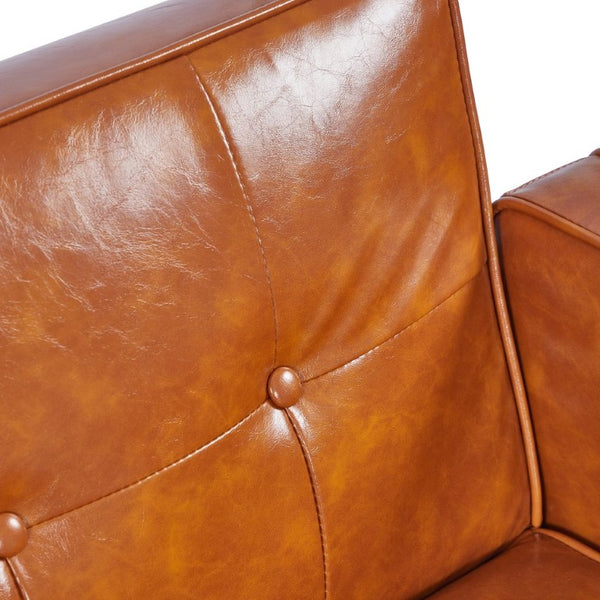 English Elm 68.11 Inch Split Back PU Leather Futon Sleeper Sofa for Office or Living Room B347P569022