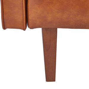 English Elm 68.11 Inch Split Back PU Leather Futon Sleeper Sofa for Office or Living Room B347P569022