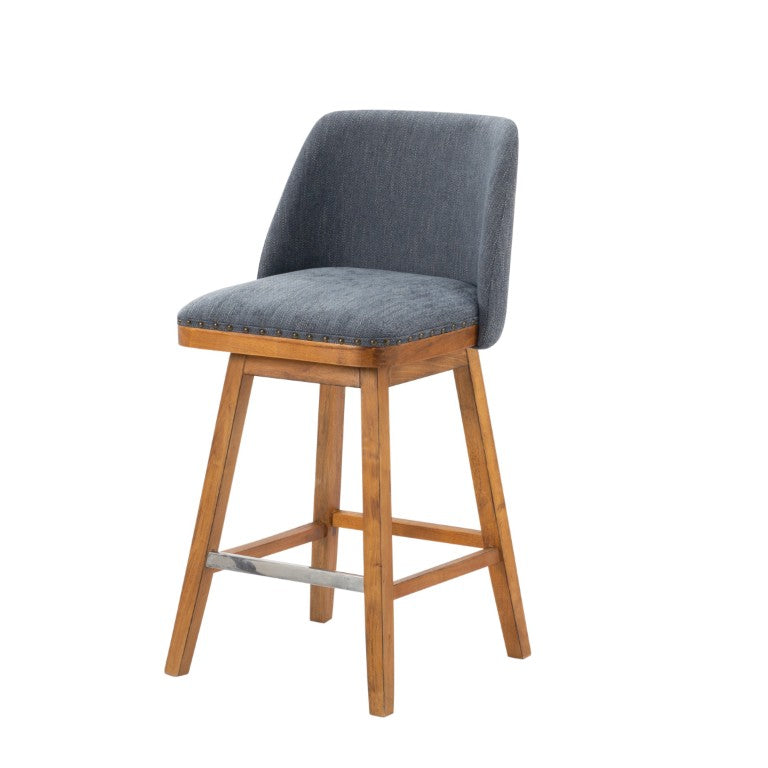 English Elm 360° 360 Swivel Linen Upholstered Counter Stool Minimalist Design for Kitchen Island Bar B347P569050