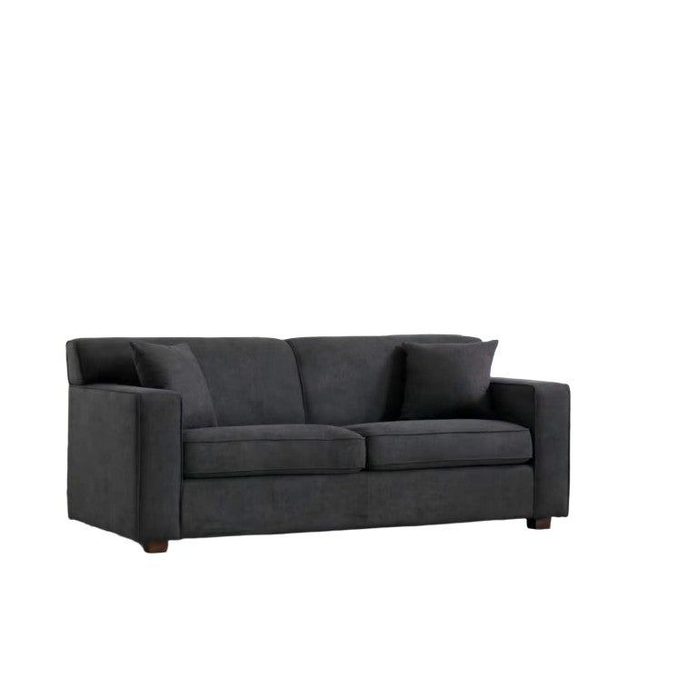 English Elm Convertible Loveseat Sofa with Pull Out Full Bed Gray Fabric for Studio Apartments B347P595498