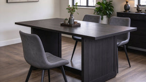 English Elm Modern PVC Upholstered Armless Dining Chairs Ergonomic Curved Back Kitchen Seating Dark Gray Set of 4 B347P613002