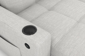 English Elm Convertible Sectional Sleeper Sofa with Hidden Storage USB Port and Cup Holders Beige B347S00018