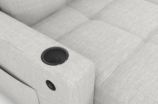 English Elm Convertible Sectional Sleeper Sofa with Hidden Storage USB Port and Cup Holders Beige B347S00018