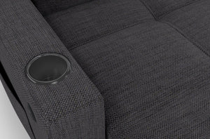 English Elm Convertible Sectional Sleeper Sofa with Hidden Storage USB Port and Cup Holders Dark Gray B347S00019