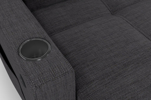 English Elm Convertible Sectional Sleeper Sofa with Hidden Storage USB Port and Cup Holders Dark Gray B347S00019