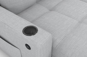 English Elm Convertible Sectional Sleeper Sofa with Hidden Storage USB Port and Cup Holders Light Gray B347S00020