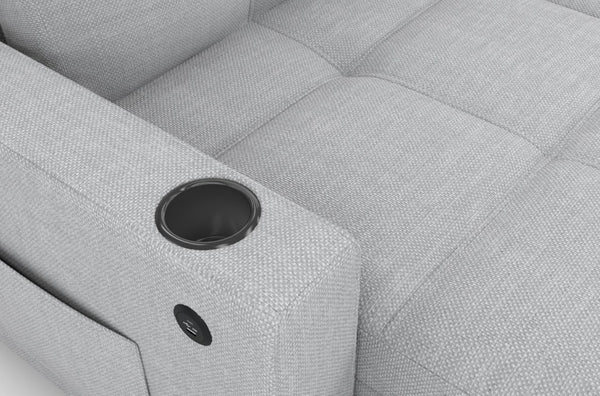 English Elm Convertible Sectional Sleeper Sofa with Hidden Storage USB Port and Cup Holders Light Gray B347S00020