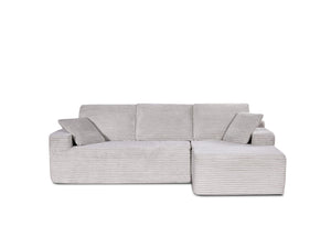 English Elm 104-in Corduroy Modular Sectional Low Profile Cloud Sofa for Living Room or Apartment Light Beige B347S00030