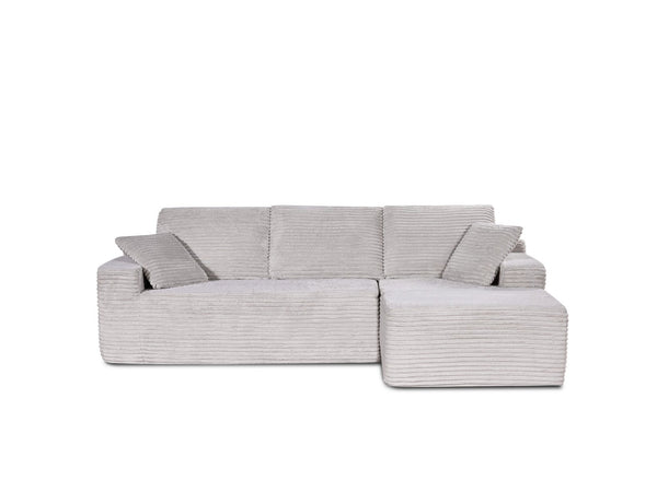 English Elm 104-in Corduroy Modular Sectional Low Profile Cloud Sofa for Living Room or Apartment Light Beige B347S00030