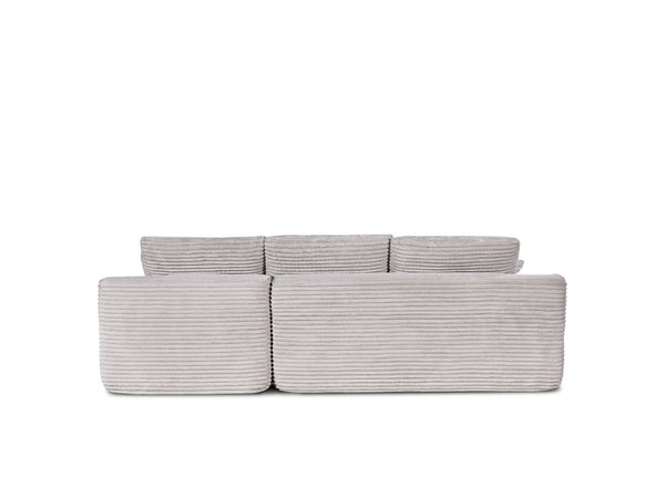 English Elm 104-in Corduroy Modular Sectional Low Profile Cloud Sofa for Living Room or Apartment Light Beige B347S00030