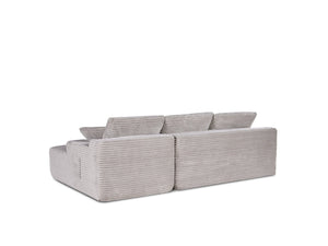 English Elm 104-in Corduroy Modular Sectional Low Profile Cloud Sofa for Living Room or Apartment Light Beige B347S00030