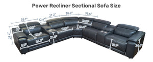 English Elm Power Reclining L-shaped Sectional with Bluetooth Speakers and Wireless Charging Tech Leather B347S00042