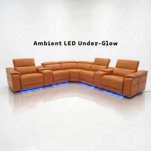 English Elm Power Reclining L Shaped Sectional with Bluetooth Speakers and Wireless Charging Tech Sofa B347S00043