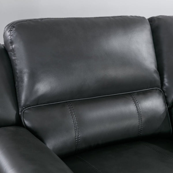 English Elm 7-Piece Power Reclining Sectional in Faux Leather with USB Ports for Living Rooms B347S00044