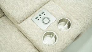 English Elm Power Reclining L Shaped Sectional with LED Lighting Bluetooth Console Tech Fabric B347S00050