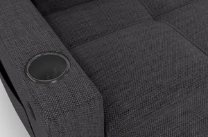 English Elm Convertible Sectional Sleeper Sofa with USB Port Hidden Storage and Cup Holders Dark Gray B347S00052
