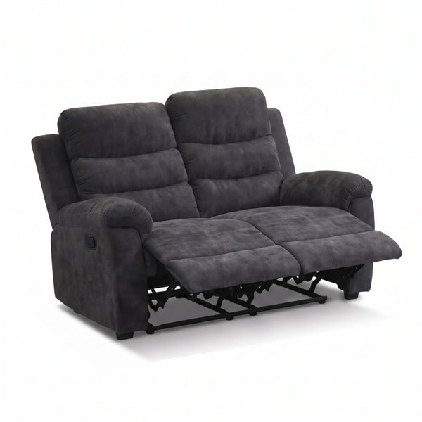 English Elm 3-Piece Manual Reclining Sofa Set with Channel Back Cushions for Modern Living Rooms B347S00054