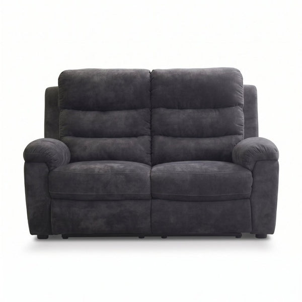English Elm 2-Piece Manual Reclining Sofa and Loveseat Set Charcoal Fabric Modern Living Room B347S00055