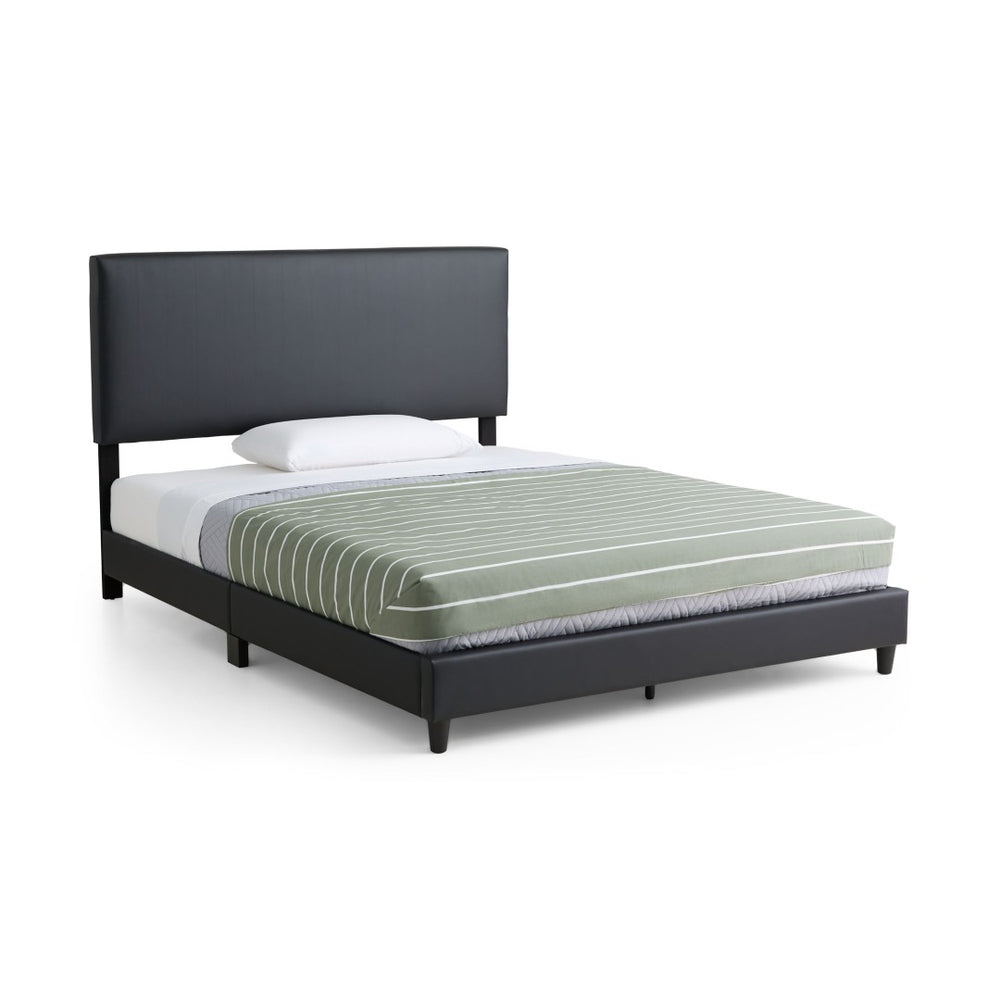 English Elm Edenbrook Faux Leather King Platform Bed Low Profile Modern Bedroom Frame B350P394809