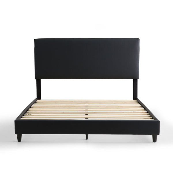 English Elm Edenbrook Faux Leather King Platform Bed Low Profile Modern Bedroom Frame B350P394809