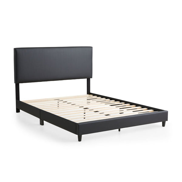 English Elm Edenbrook Faux Leather King Platform Bed Low Profile Modern Bedroom Frame B350P394809