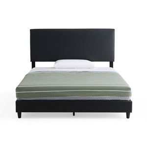 English Elm Edenbrook Faux Leather King Platform Bed Low Profile Modern Bedroom Frame B350P394809