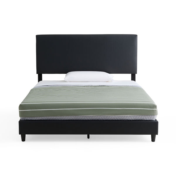 English Elm Edenbrook Faux Leather King Platform Bed Low Profile Modern Bedroom Frame B350P394809