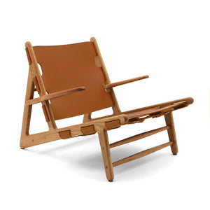 English Elm Hunting Lodge Armchair Solid Oak Frame Vegan Leather Upholstered Reading Chair B353P455673