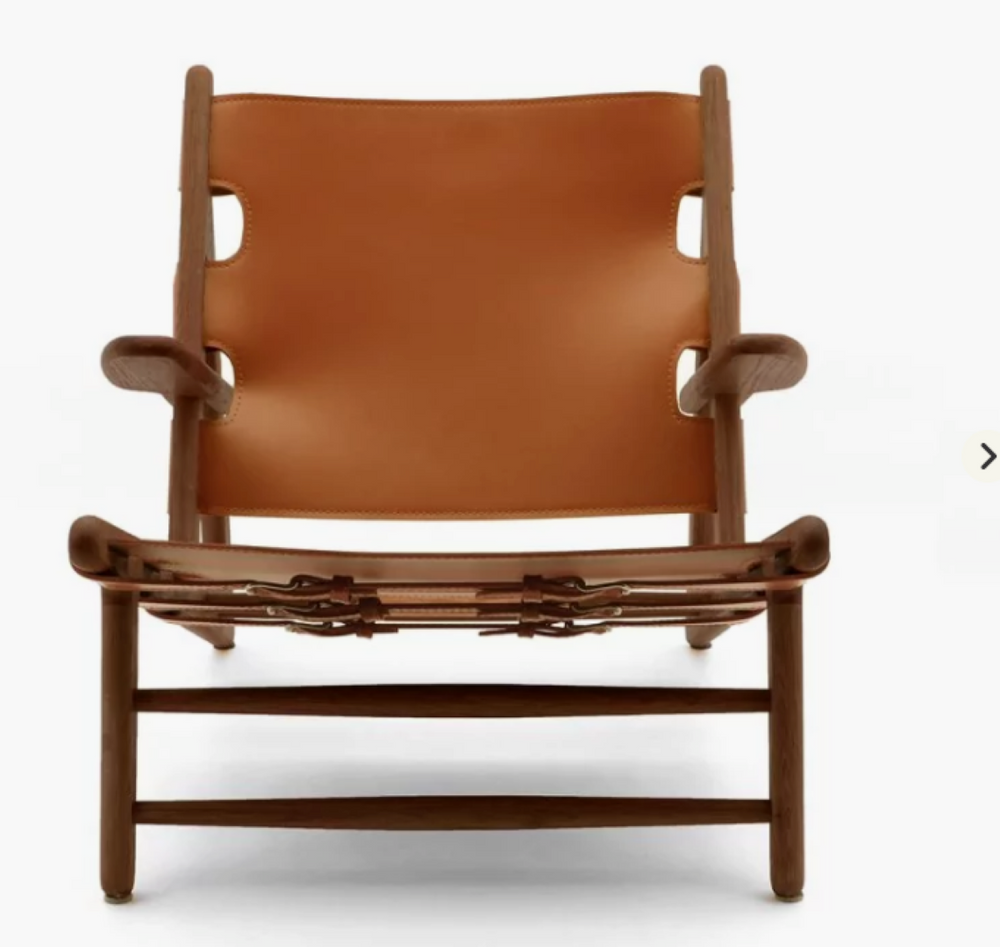 English Elm Hunting Armchair Solid Walnut Frame Vegan Leather Seat for Study or Living Room B353P455674