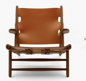 English Elm Hunting Armchair Solid Walnut Frame Vegan Leather Seat for Study or Living Room B353P455674