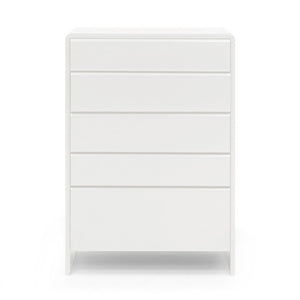 English Elm Contemporary Italian Sculptural Five Drawer Dresser with Matte Lacquer Curved Silhouette B353P582797