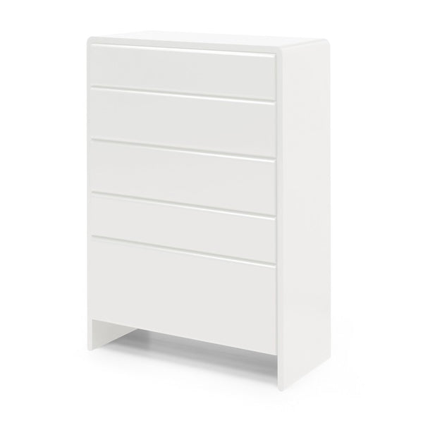 English Elm Contemporary Italian Sculptural Five Drawer Dresser with Matte Lacquer Curved Silhouette B353P582797