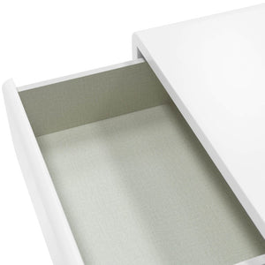 English Elm Contemporary Italian Sculpted Matte Nightstand with Soft Curves and Handle Free Drawers B353P582812